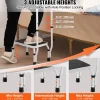 VEVOR Step Stool 1-Step 330lbs Capacity, 3 Adjustable Height with Handle Steel Step Ladder, Portable Toddler Step Stools for Adults, Non-Slip Sturdy Step Ladders for Office, RVs, Pets