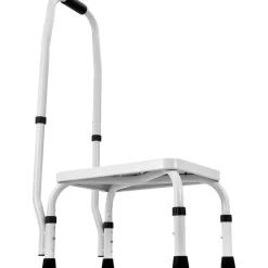 VEVOR Step Stool 1-Step 330lbs Capacity, 3 Adjustable Height with Handle Steel Step Ladder, Portable Toddler Step Stools for Adults, Non-Slip Sturdy Step Ladders for Office, RVs, Pets