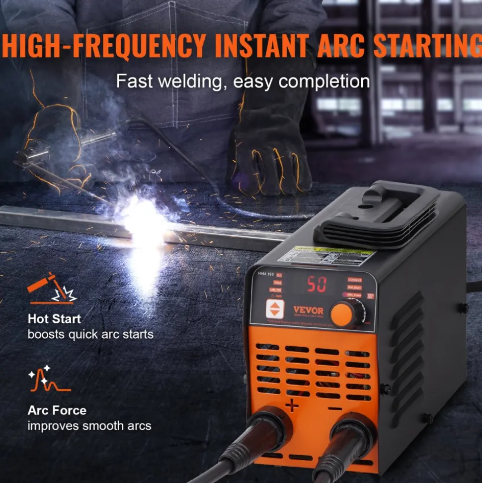 VEVOR Stick Welder, 160A ARC/Lift TIG 2-IN-1 Welding Machine with IGBT Inverter 110V/220V Portable MMA Welder Machine with Hot Start, Arc force and Anti-Stick