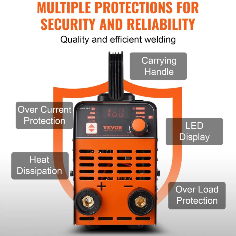 VEVOR Stick Welder, 160A ARC/Lift TIG 2-IN-1 Welding Machine with IGBT Inverter 110V/220V Portable MMA Welder Machine with Hot Start, Arc force and Anti-Stick