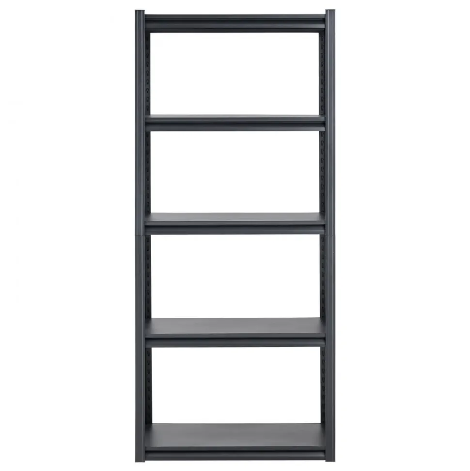 VEVOR Storage Shelves, 2000 lbs, 5 Tier Garage Storage Shelving, 18" D x 32" W x 72" H Adjustable Metal Shelves for Garage Shelves Utility Rack Shelf, Ideal for Kitchen, Warehouse, Basement, Black