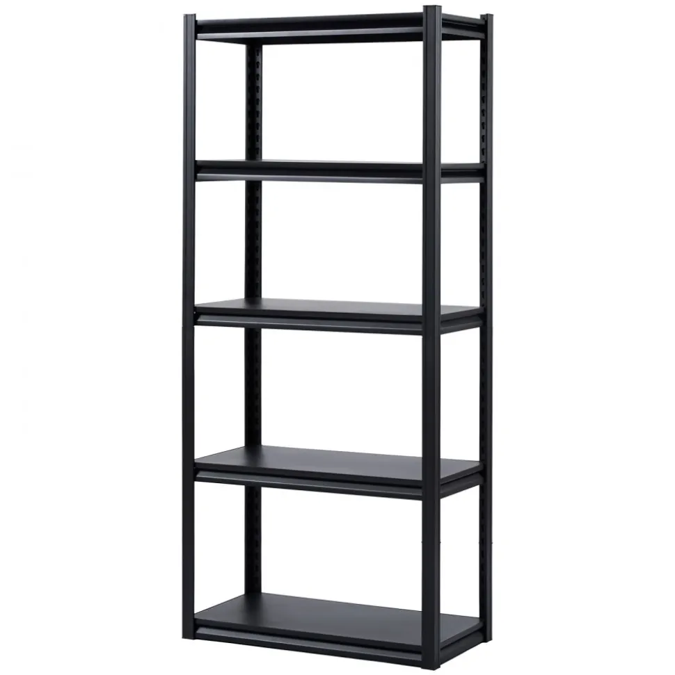 VEVOR Storage Shelves, 2000 lbs, 5 Tier Garage Storage Shelving, 16" D x 32" W x 72" H Adjustable Metal Shelves for Garage Shelves Utility Rack Shelf, Ideal for Kitchen, Warehouse, Basement, Black