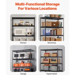 VEVOR Storage Shelves, 2400 lbs, 4 Tier Heavy Duty Garage Shelving, 20