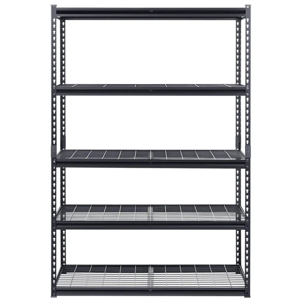 VEVOR Storage Shelves, 3000 lbs, 5 Tier Heavy Duty Garage Shelving, 24" D x 48" W x 72" H Adjustable Metal Shelves for Industrial Shelving Unit Utility Shelf, for Kitchen, Warehouse, Basement, Black