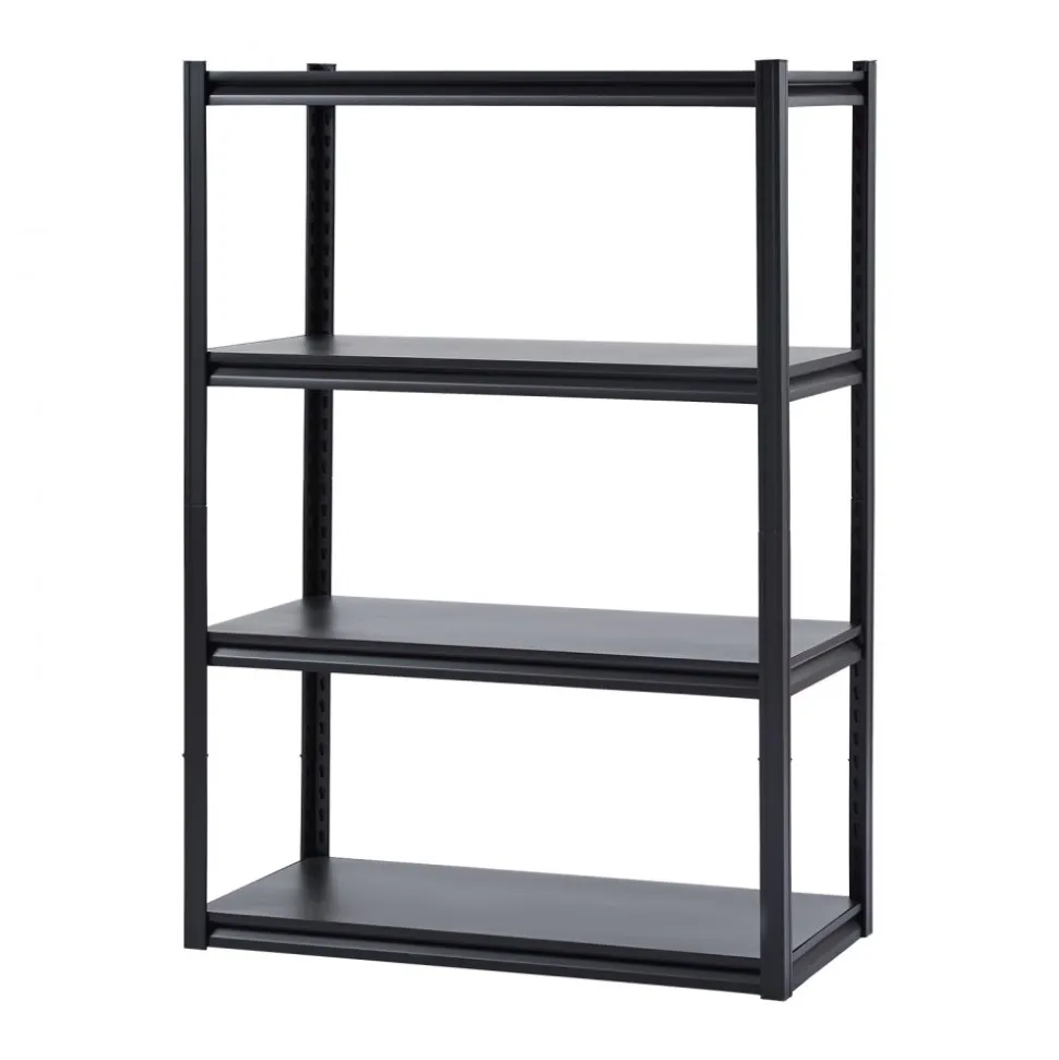 VEVOR Storage Shelves, 2400 lbs, 4 Tier Garage Storage Shelving, 20" D x 40" W x 57" H Adjustable Metal Shelves for Garage Shelves Utility Rack Shelf, Ideal for Kitchen, Warehouse, Basement, Black