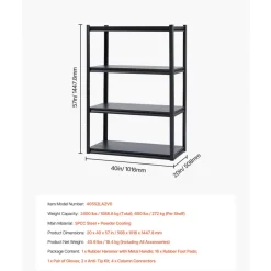 VEVOR Storage Shelves, 2400 lbs, 4 Tier Garage Storage Shelving, 20