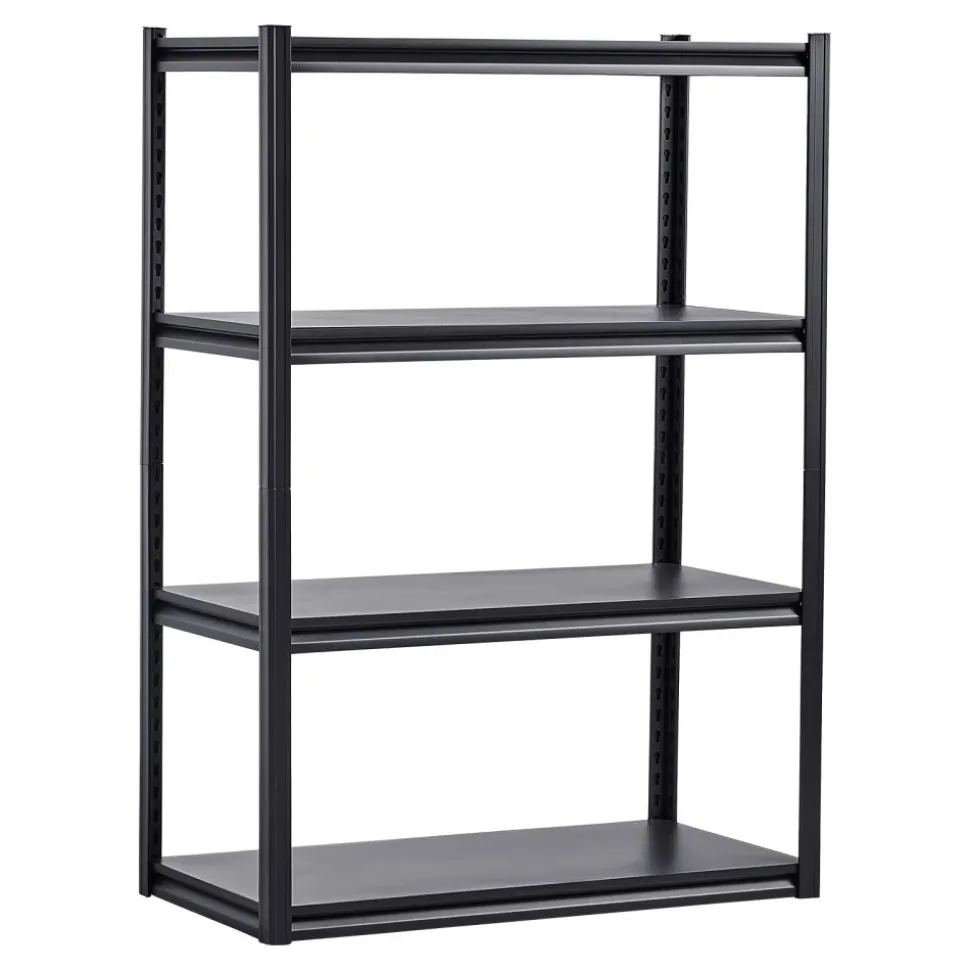 VEVOR Storage Shelves, 2400 lbs, 4 Tier Garage Storage Shelving, 20" D x 40" W x 57" H Adjustable Metal Shelves for Garage Shelves Utility Rack Shelf, Ideal for Kitchen, Warehouse, Basement, Black