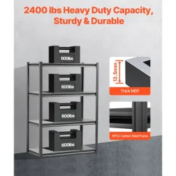 VEVOR Storage Shelves, 2400 lbs, 4 Tier Garage Storage Shelving, 20