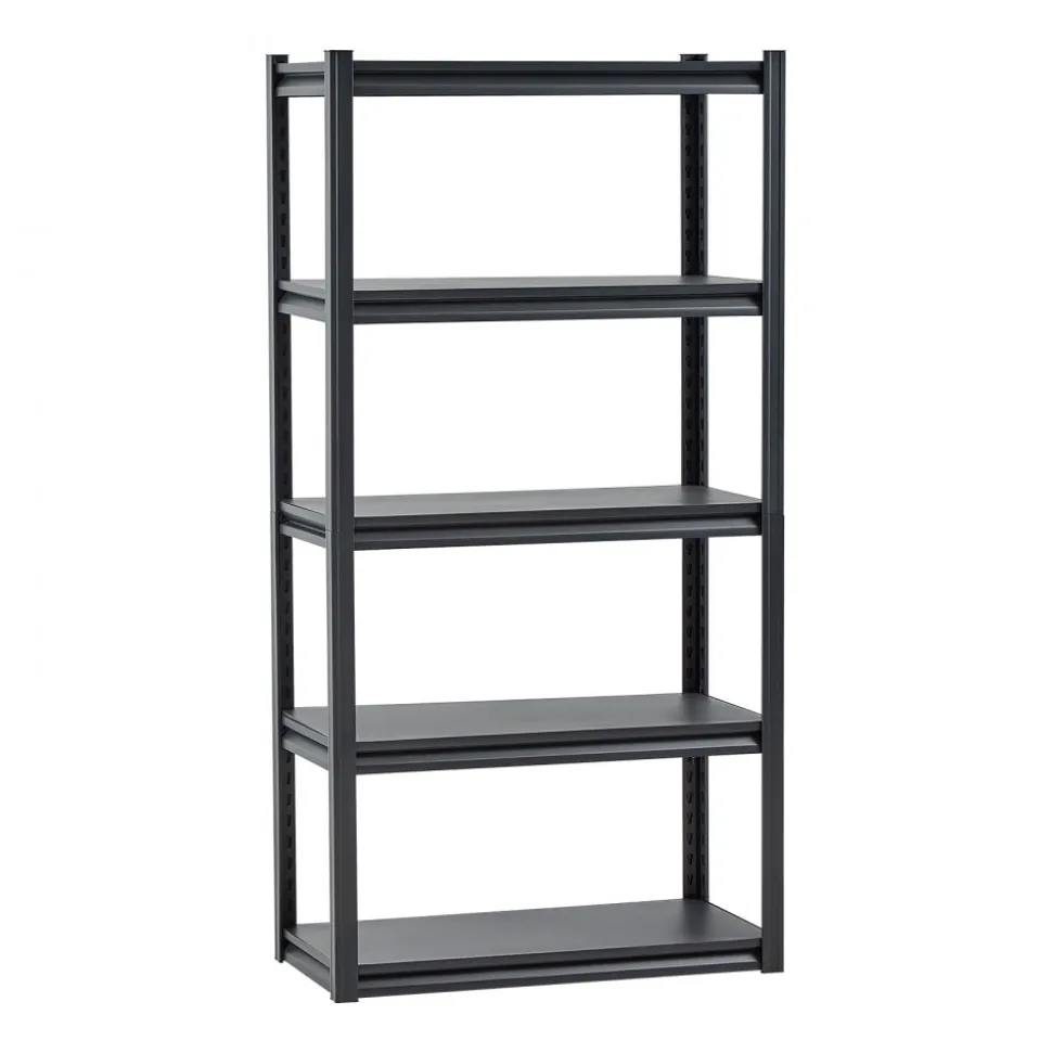 VEVOR Storage Shelves, 2000 lbs, 5 Tier Garage Storage Shelving, 16" D x 32" W x 63" H Adjustable Metal Shelves for Garage Shelves Utility Rack Shelf, Ideal for Kitchen, Warehouse, Basement, Black