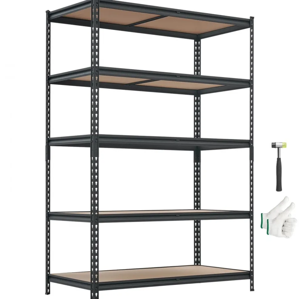 VEVOR Storage Shelves, 5-Tier Adjustable, 3000 lbs Capacity, Heavy Duty Garage Storage Shelving Unit, Metal Utility Rack Shelf, for Garage Workshop Warehouse Basement, 48.35" W x 24.37" D x 71.38" H