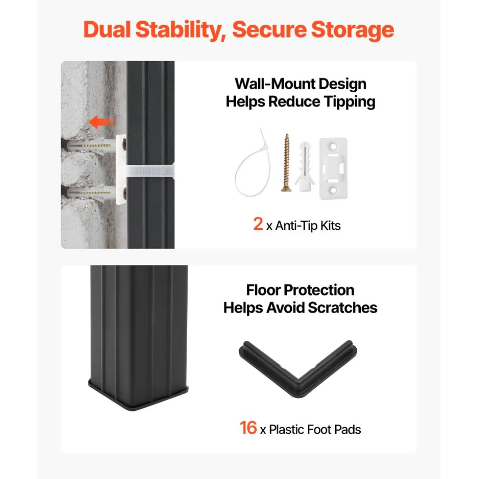 VEVOR Storage Shelves, 5-Tier Adjustable, 2500 lbs Capacity, Heavy Duty Garage Storage Shelving Unit, Metal Utility Rack Shelf, for Garage Warehouse Basement Kitchen, 48.43" W x 18.31" D x 71.38" H