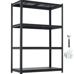 VEVOR Storage Shelves, 4-Tier Adjustable, 2400 lbs Capacity, Heavy Duty Garage Storage Shelving Unit, Metal Utility Rack Shelf, for Garage Workshop Warehouse Basement, 40.55