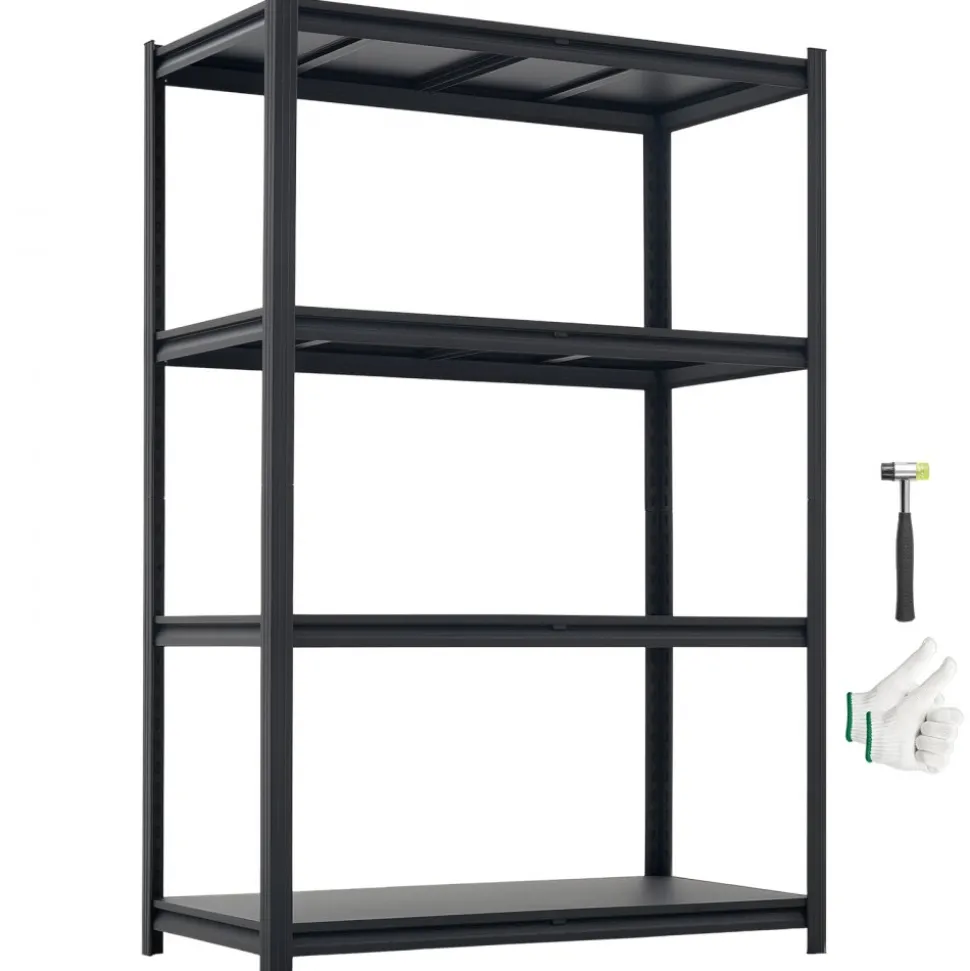 VEVOR Storage Shelves, 4-Tier Adjustable, 2400 lbs Capacity, Heavy Duty Garage Storage Shelving Unit, Metal Utility Rack Shelf, for Garage Workshop Warehouse Basement, 40.55" W x 20.55" D x 60.2" H