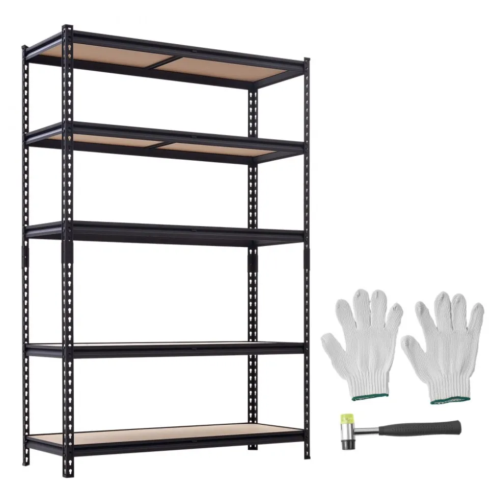 VEVOR Storage Shelves, 5-Tier Adjustable, 2000 lbs Capacity, Heavy Duty Garage Storage Shelving Unit, Metal Utility Rack Shelf, for Garage Warehouse Basement Kitchen, 48.35" W x 18.07" D x 71.38" H