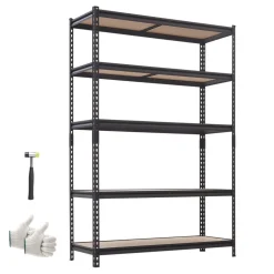 VEVOR Storage Shelves, 5-Tier Adjustable, 2000 lbs Capacity, Heavy Duty Garage Storage Shelving Unit, Metal Utility Rack Shelf, for Garage Warehouse Basement Kitchen, 48.35