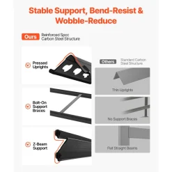 VEVOR Storage Shelves, 5-Tier Adjustable, 2000 lbs Capacity, Heavy Duty Garage Storage Shelving Unit, Metal Utility Rack Shelf, for Garage Warehouse Basement Kitchen, 48.35