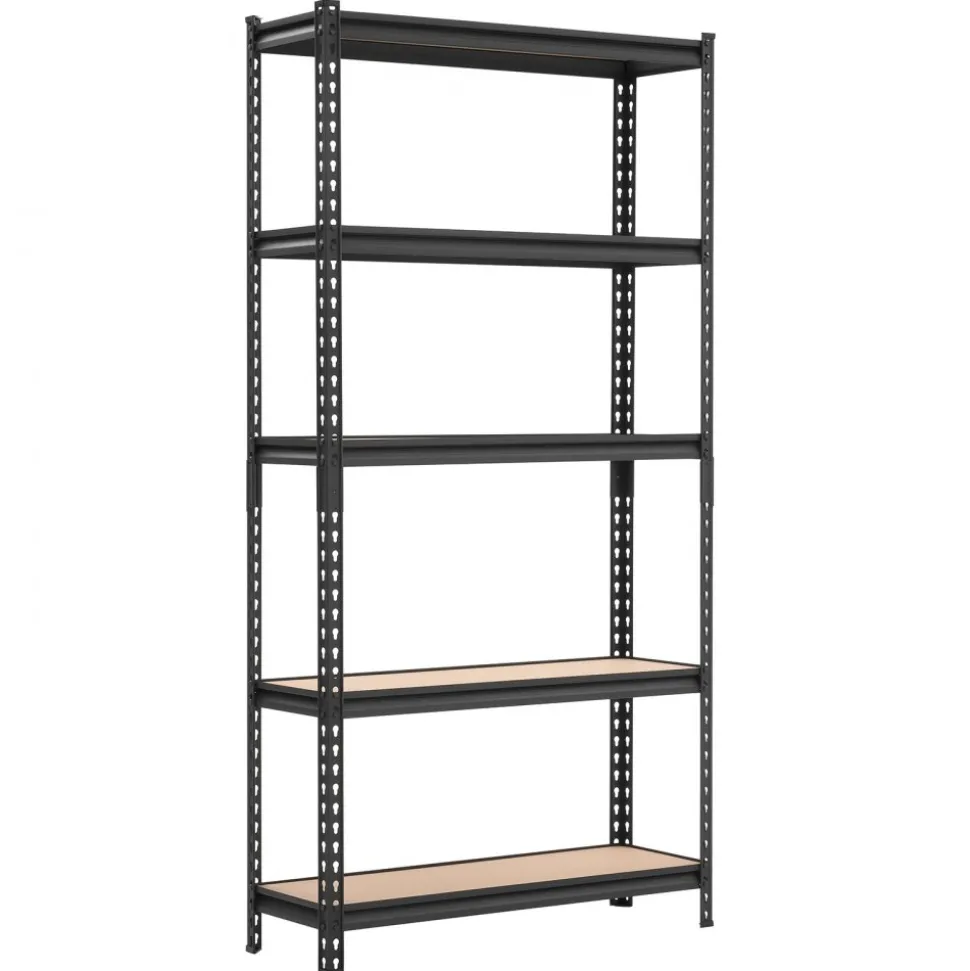 VEVOR Storage Shelves, 5-Tier Adjustable, 3000 lbs Capacity, Heavy Duty Garage Storage Shelving Unit, Metal Utility Rack Shelf, for Kitchen Pantry Basement Bathroom, 36.34" W x 12.17" D x 71.38" H