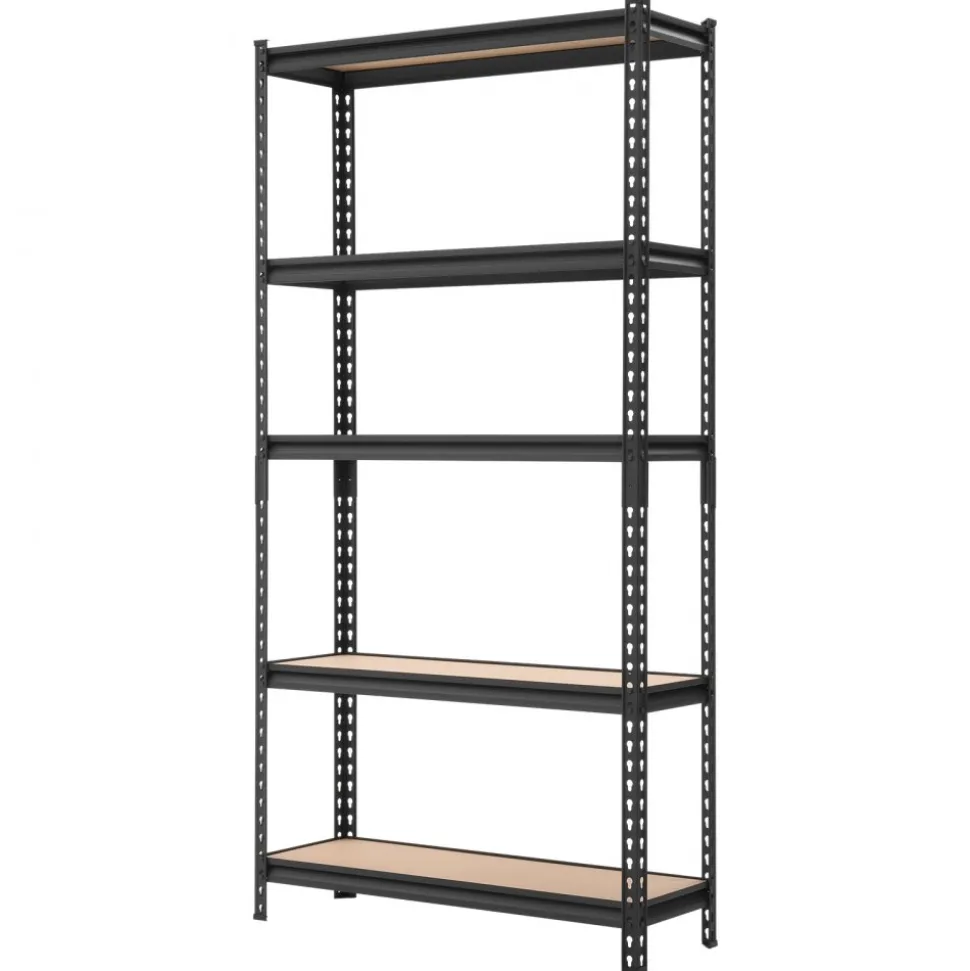 VEVOR Storage Shelves, 5-Tier Adjustable, 3000 lbs Capacity, Heavy Duty Garage Storage Shelving Unit, Metal Utility Rack Shelf, for Kitchen Pantry Basement Bathroom, 36.34" W x 12.17" D x 71.38" H