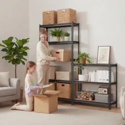 VEVOR Storage Shelves, 5-Tier Adjustable, 3000 lbs Capacity, Heavy Duty Garage Storage Shelving Unit, Metal Utility Rack Shelf, for Kitchen Pantry Basement Bathroom, 36.34