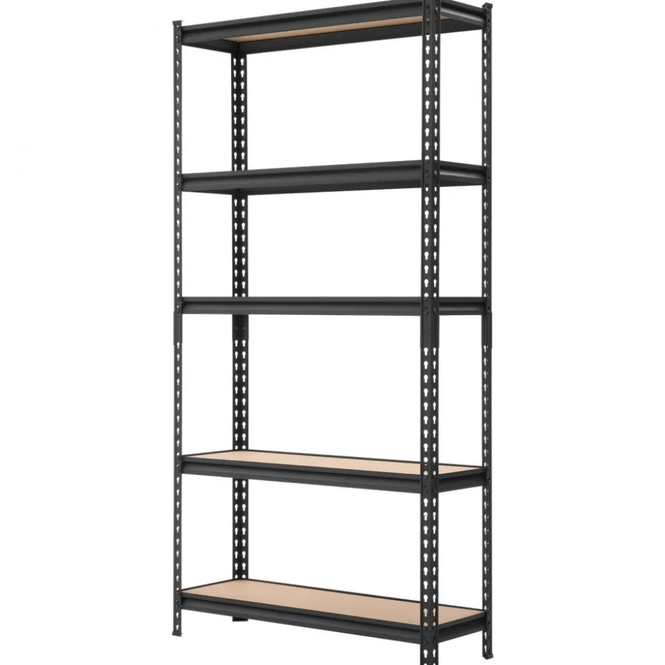 VEVOR Storage Shelves, 5-Tier Adjustable, 3000 lbs Capacity, Heavy Duty Garage Storage Shelving Unit, Metal Utility Rack Shelf, for Kitchen Pantry Basement Bathroom, 36.34" W x 12.17" D x 71.38" H