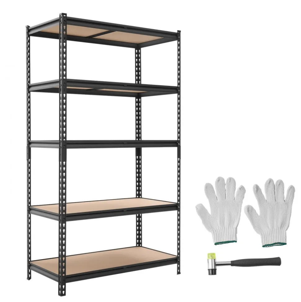 VEVOR Storage Shelves, 5-Tier Adjustable, 2500 lbs Capacity, Heavy Duty Garage Storage Shelving Unit, Metal Utility Rack Shelf, for Garage Warehouse Basement Kitchen, 40.35" W x 20.35" D x 71.38" H
