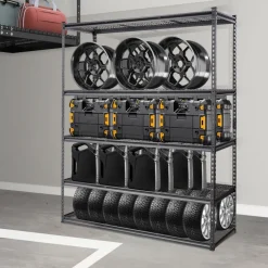 VEVOR Storage Shelving Unit, 5-Tier Adjustable, 2000 lbs Capacity, Heavy Duty Garage Shelves Metal Organizer Wire Rack, Black, 60