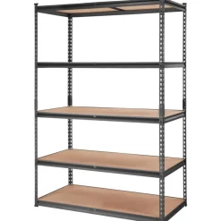 VEVOR Storage Shelving Unit, 5-Tier Adjustable, 2000 lbs Capacity, Heavy Duty Garage Shelves Metal Organizer Utility Rack, Black, 18