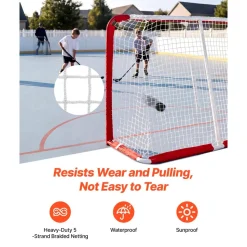 VEVOR Street Hockey Goal, Heavy-Duty Steel Street + Roller Hockey Nets, Durable Hockey Net for Indoor Outdoor Use, Lightweight Portable Training, Easy Assembly for Backyard Park Garage, 55.9 x 44.5 in