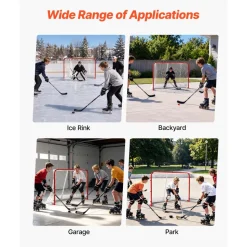 VEVOR Street Hockey Goal, Heavy-Duty Steel Street + Roller Hockey Nets, Durable Hockey Net for Indoor Outdoor Use, Lightweight Portable Training, Easy Assembly for Backyard Park Garage, 72 x 48 in