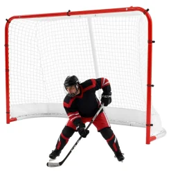 VEVOR Street Hockey Goal, Heavy-Duty Steel Street + Roller Hockey Nets, Durable Hockey Net for Indoor Outdoor Use, Lightweight Portable Training, Easy Assembly for Backyard Park Garage, 72 x 48 in