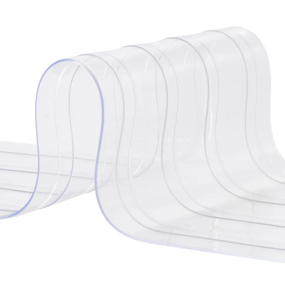 VEVOR Strip Curtain, 150' Length, 8" Width, 0.08" Thickness, Clear Ribbed Plastic Door Strips, PVC Curtain Strip Door Bulk Roll for Warehouses, Factories, Supermarkets, Shopping Malls, Halls, Garages
