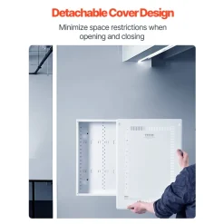 VEVOR Structured Media Enclosure, 20-Inch, Recessed in-Wall Media Box with Cover, Wall-Mount Cable Management Box Kit, Structured Wiring Multi-Media Cabinet, Cold-Rolled Steel, for TV Home Theater