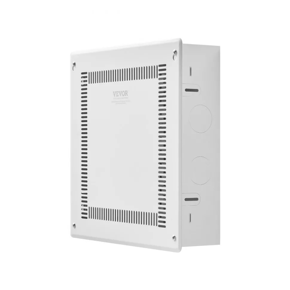 VEVOR Structured Media Enclosure, 14-Inch, Recessed in-Wall Media Box with Cover, Wall-Mount Cable Management Box Kit, Structured Wiring Multi-Media Cabinet, Cold-Rolled Steel, for TV Home Theater