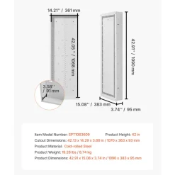 VEVOR Structured Media Enclosure, 42-Inch, Recessed in-Wall Media Box with Cover, Wall-Mount Cable Management Box Kit, Structured Wiring Multi-Media Cabinet, Cold-Rolled Steel, for TV Home Theater