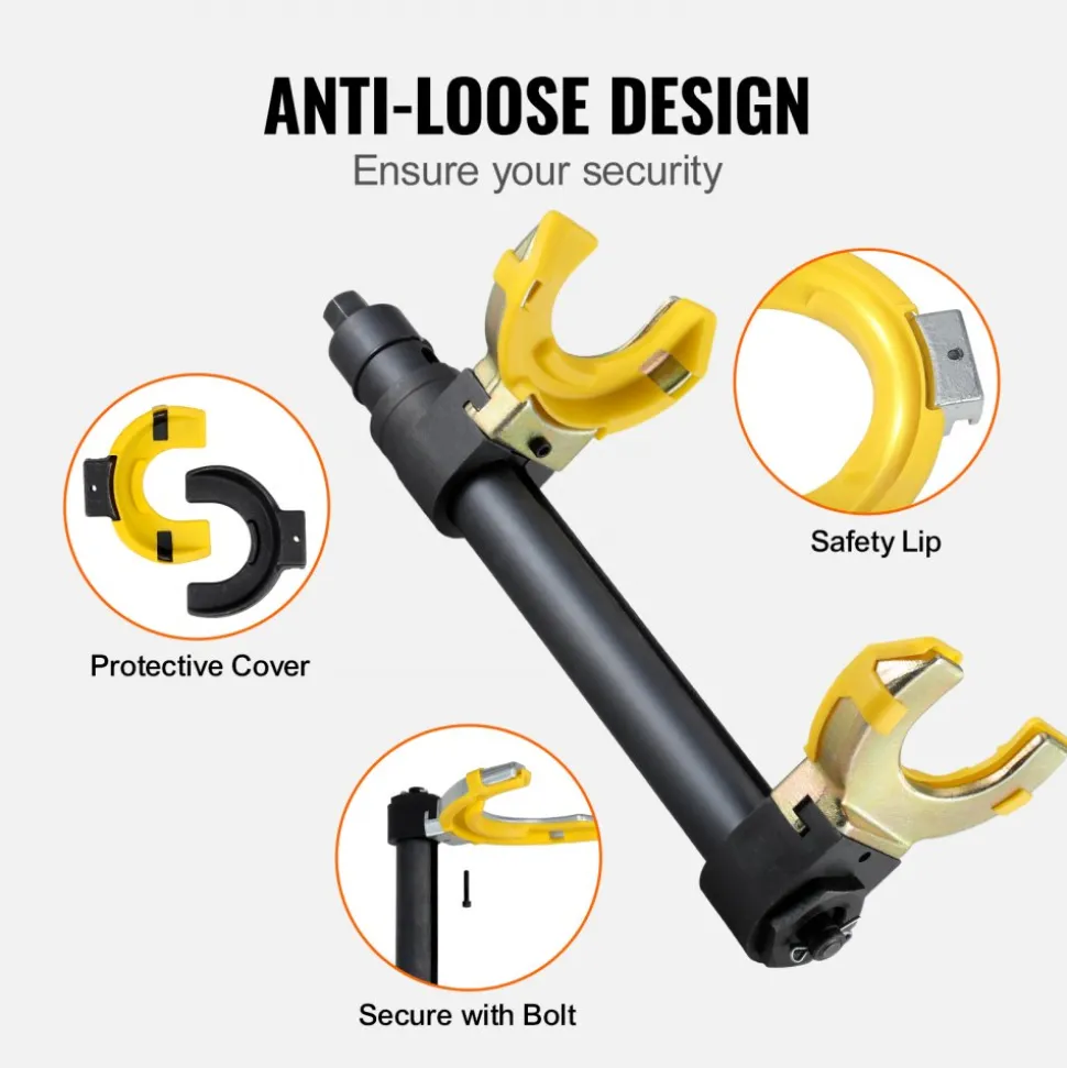 VEVOR Strut Spring Compressor Set, Macpherson Strut Spring Compressor Kit, Interchangeable Fork Strut Coil Extractor Remover Tool, with Yellow Protective Sleeve and Carrying Case