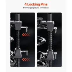 VEVOR Strut Spring Compressor, 2 Pack, Heavy Duty Coil Spring Compressor Tool with 10.4 Inches(256 mm) Range, Compatible with 0.86 inches(22 mm) Hex Sockets, Fit for Car Truck Motorcycle, Black