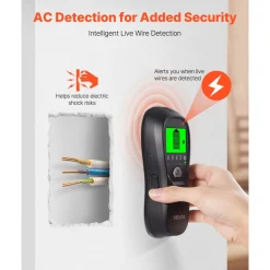 VEVOR Stud Finder Wall Scanner, 5 in 1, Electronic Wall Stud Detector with Smart Sensor, High-Definition LCD Display and Audio Alarm, for the Center and Edge of Metal, AC Wire, Joists, Pipes, Black