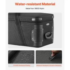VEVOR Studio Equipment Trolley Case, 39.37 x 14.96 x 12.60 in / 100 x 38 x 32 cm, Rolling Camera Bag, Carrying Bag with Wheels Straps Padded Compartment Handle, for Light Stands, Tripods, Telescopes