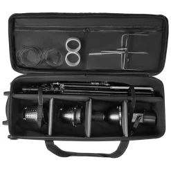VEVOR Studio Equipment Trolley Case, 39.37 x 14.96 x 12.60 in / 100 x 38 x 32 cm, Rolling Camera Bag, Carrying Bag with Wheels Straps Padded Compartment Handle, for Light Stands, Tripods, Telescopes