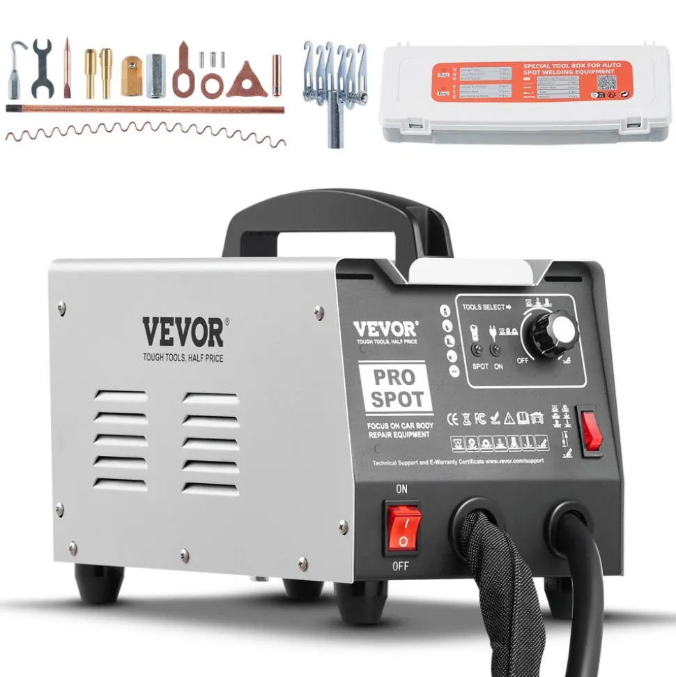VEVOR Stud Welder Dent Repair Kit, 110V Auto Body Spot Welding Dent Puller Machine with 7 Welding Modes & Adjustable Power, 1.8KW Spot Welder Dent Removal Tool for Car, Truck Dent Repair