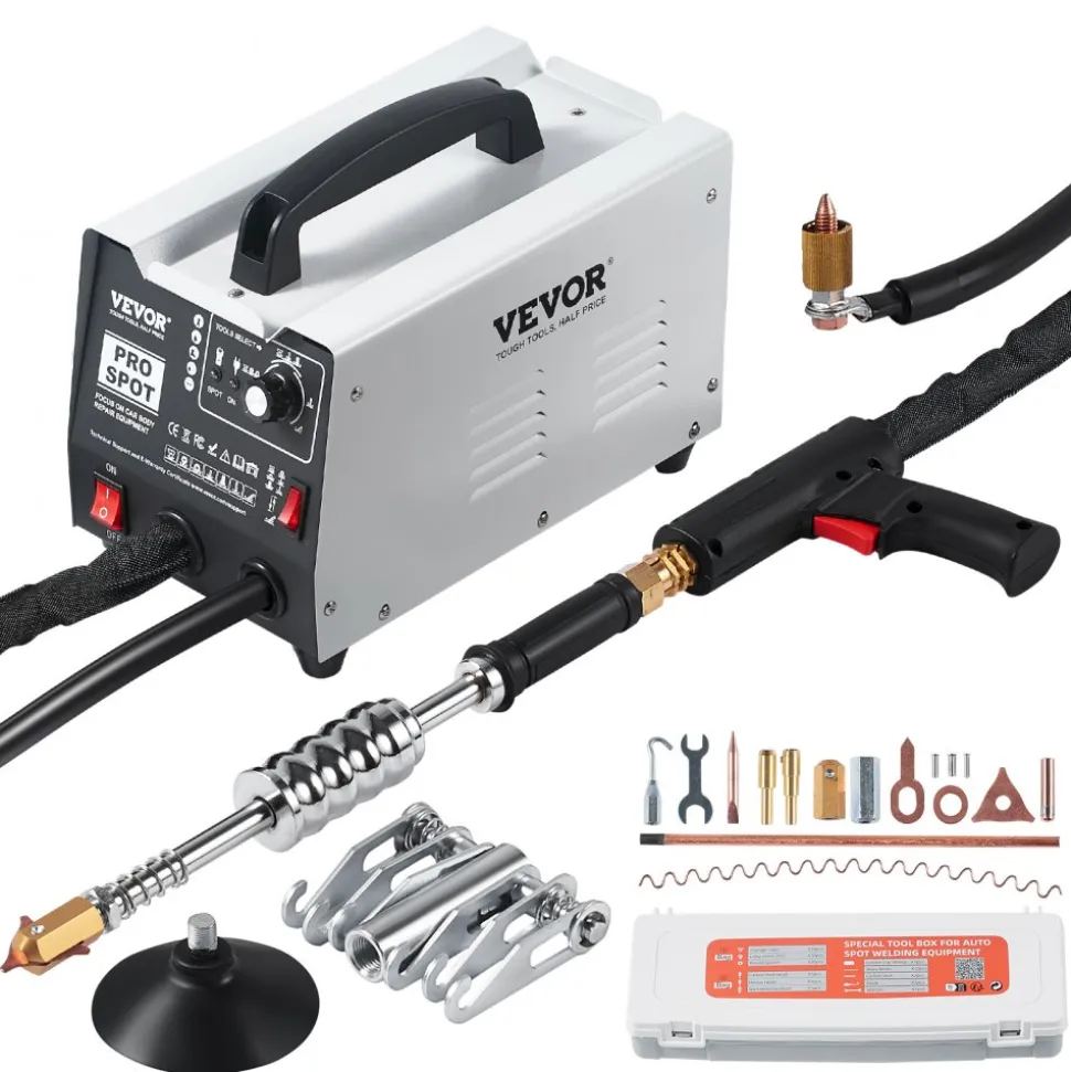 VEVOR Stud Welder Dent Repair Kit, 110V Auto Body Spot Welding Dent Puller Machine with 7 Welding Modes & Adjustable Power, 1.8KW Spot Welder Dent Removal Tool for Car, Truck Dent Repair