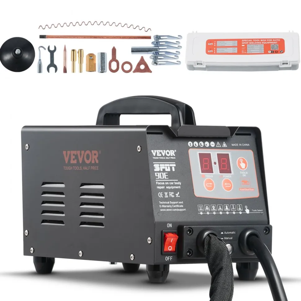 VEVOR Stud Welder Dent Repair Kit, 220V 3KW Spot Welder Dent Puller with Auto/Manual Welding & 7 Versatile Modes, Auto Body Spot Welding Dent Puller Machine for Car, Truck Dent Repair