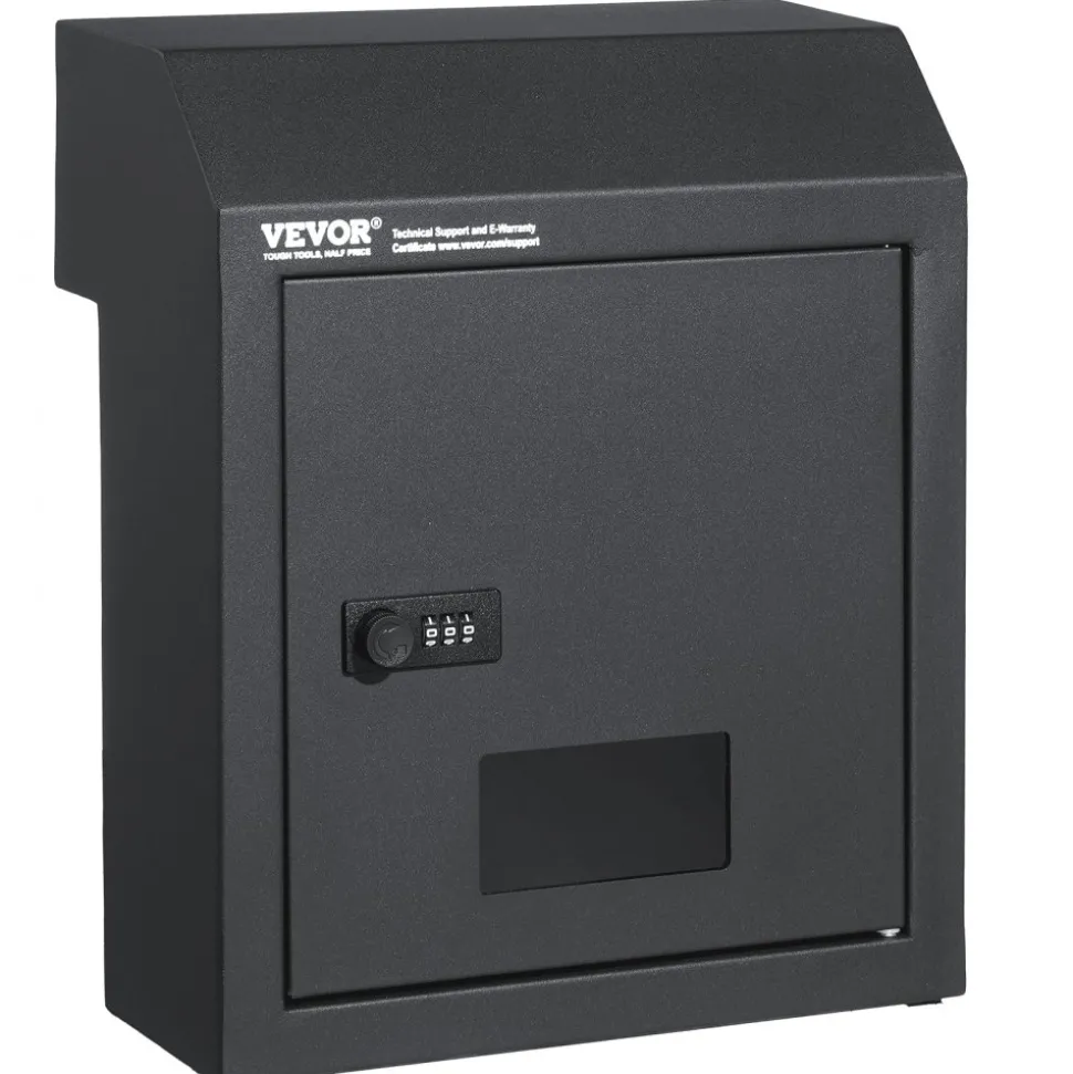 VEVOR Sturdy Metal Key Locker, Combo Lock, Mountable on Wall, 12'', Charcoal Gray, Ensures Safe Keeping of Mail and Keys