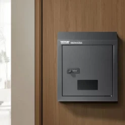 VEVOR Sturdy Metal Key Locker, Combo Lock, Mountable on Wall, 12'', Charcoal Gray, Ensures Safe Keeping of Mail and Keys