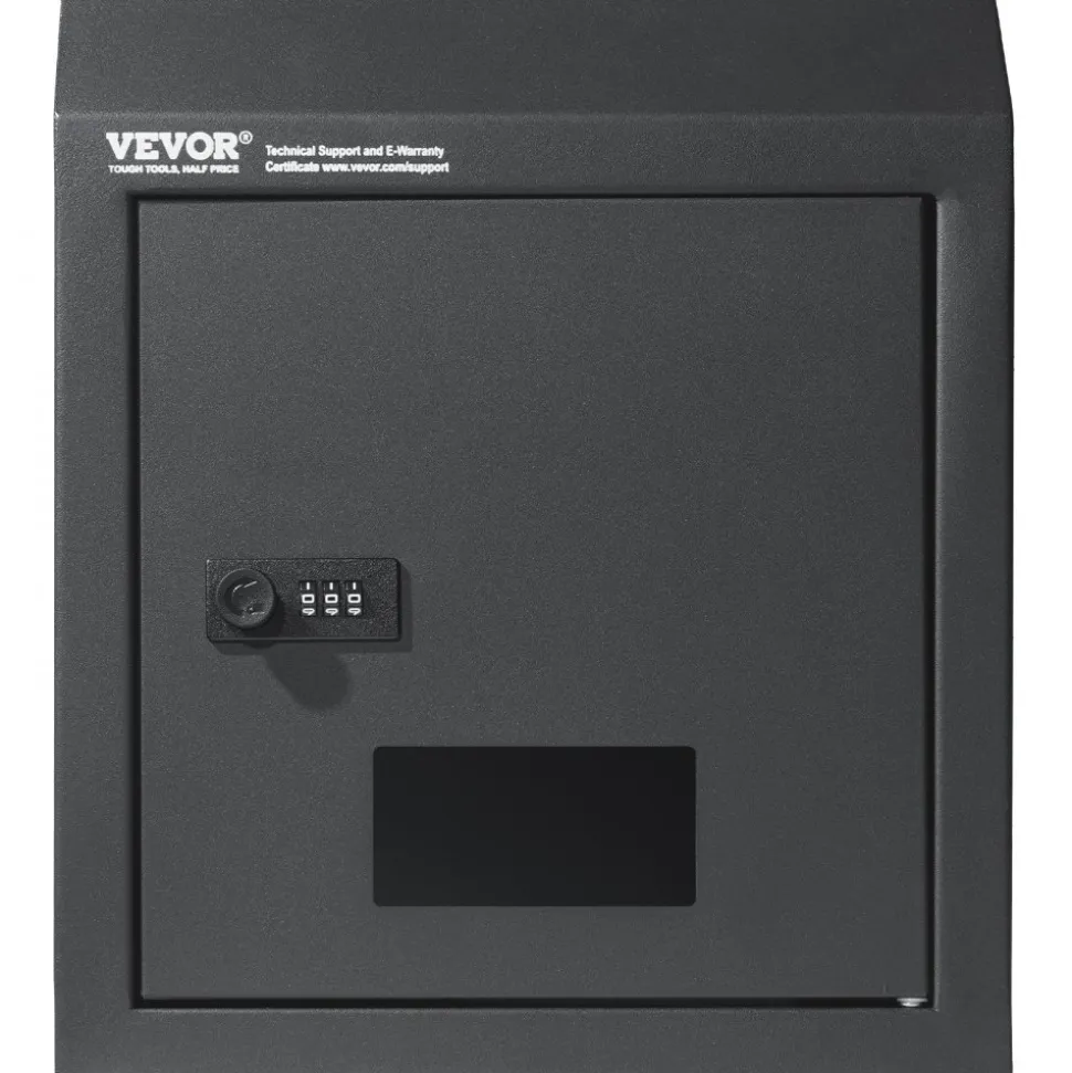 VEVOR Sturdy Metal Key Locker, Combo Lock, Mountable on Wall, 12'', Charcoal Gray, Ensures Safe Keeping of Mail and Keys