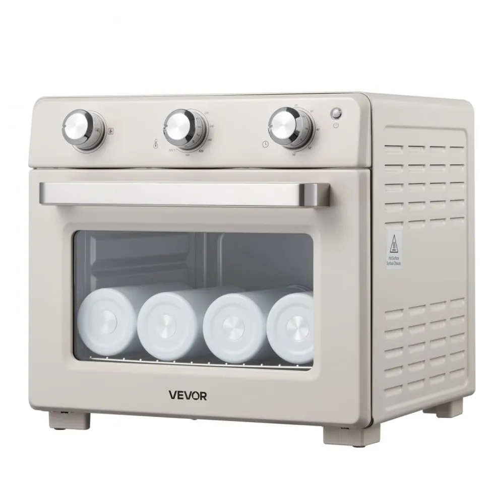 VEVOR Sublimation Oven Machine, 26 Qt, Fits 40oz Tumblers, with 1 Heat Air Gun, 50 Shrink Films, 1 Tape and 2 Heat Gloves, 360° Turbo Convection for Sublimation Blank Tumblers, Mugs, Bowls, Off-White