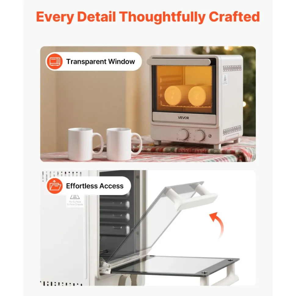 VEVOR Sublimation Oven Machine, 13 Qt, Fits 20oz Tumblers, with 1 Heat Air Gun, 50 Shrink Films, 1 Tape and 2 Heat Gloves, Oven for Sublimation Blank Tumblers, Mugs, Bowls, Off-White