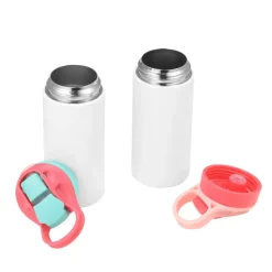 VEVOR Sublimation Tumblers, 12 Pack, 12 oz Kids Sublimation Water Bottles, Food-Grade Stainless Steel Cups with Lids and Straws, Double Wall Insulated Tumbler Blank, for DIY Personalized Customization