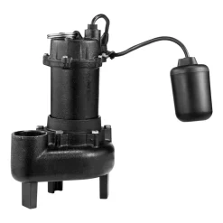 VEVOR Submersible Sewage Pump, 1/2 HP, 6000 GPH Cast Iron Sewage/Effluent Pump with Automatic Tethered Float Switch, 2-Inch NPT Discharge, 120V, 25 ft Max Lift, for Basement, Septic Tank, Residential