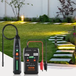 VEVOR Subterranean Wire Locator, Up to 6.5 FT Detection Depth, Earphone-Included Cable Tracer and Break Detector, 3280 FT Detection Range, Ideal for Locating Hidden Pet Fences and Sprinkler Valves